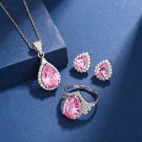 Set Aria Teardrop Rosa | Oro Bianco