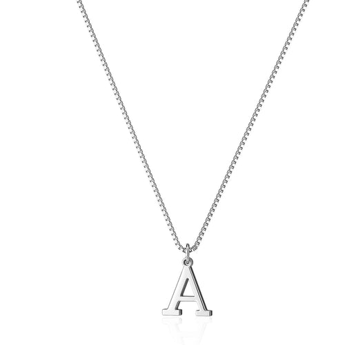 Collana con iniziale stile lettera d'amore | Oro bianco