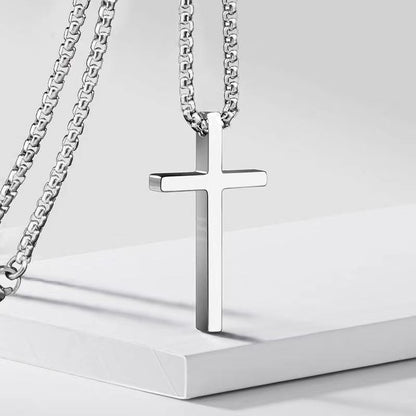 Collana con croce bezel | Oro bianco