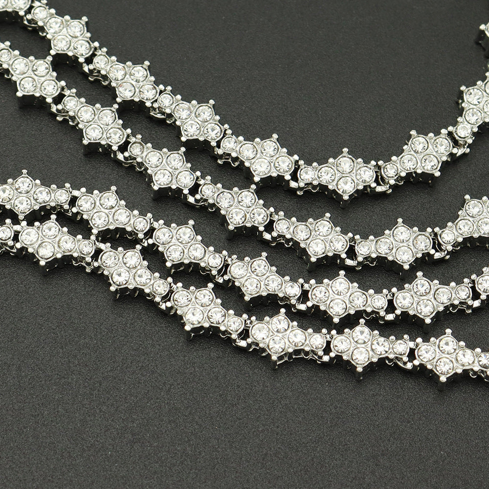 Collana Tennis Classic Cluster | Oro Bianco