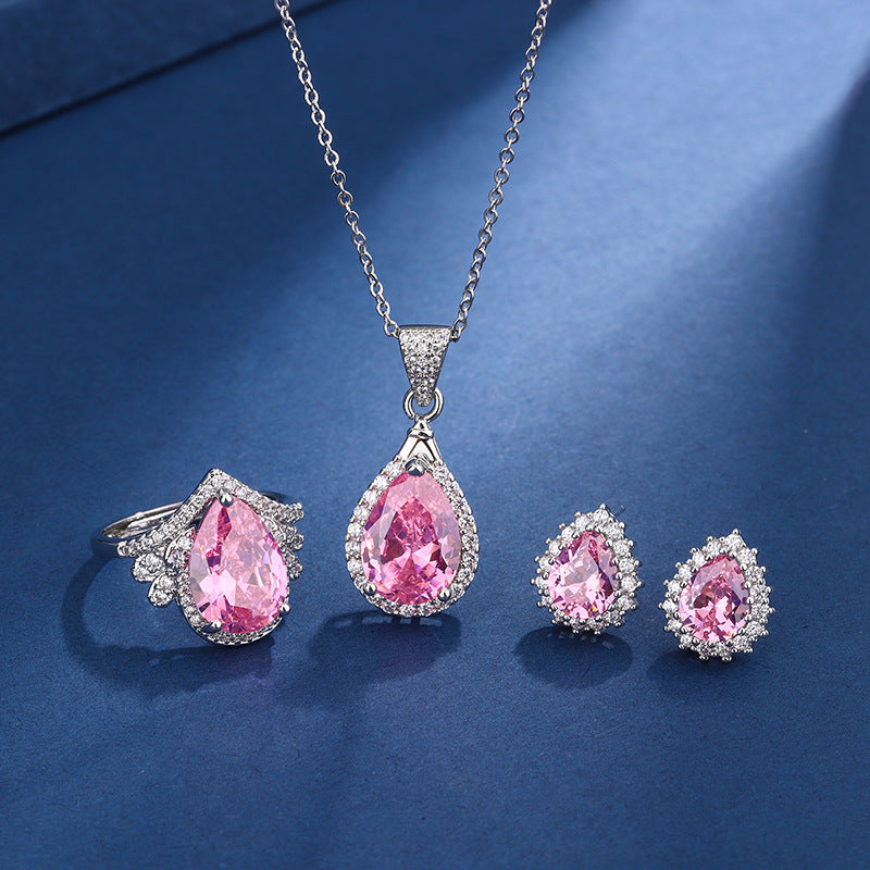 Set Aria Teardrop Rosa | Oro Bianco