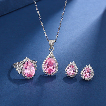 Set Aria Teardrop Rosa | Oro Bianco