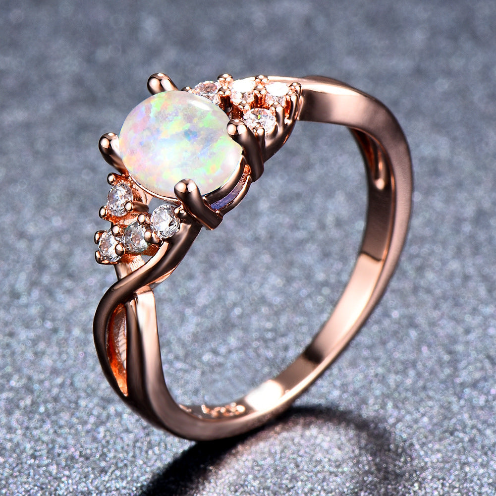 Anello Sylva Moonhart White | Oro rosa