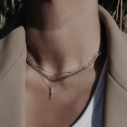Collana a catena groumette piatta | Oro bianco