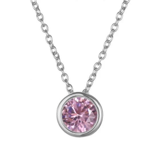 Lunaria Gemmara Birthstone Necklace | White Gold