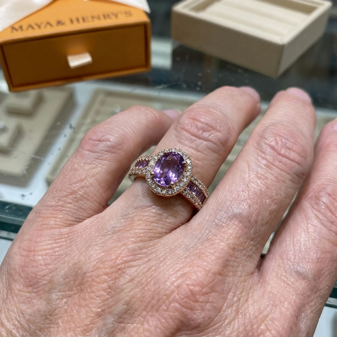 Anello Odelia Violet Lumina | Oro rosa