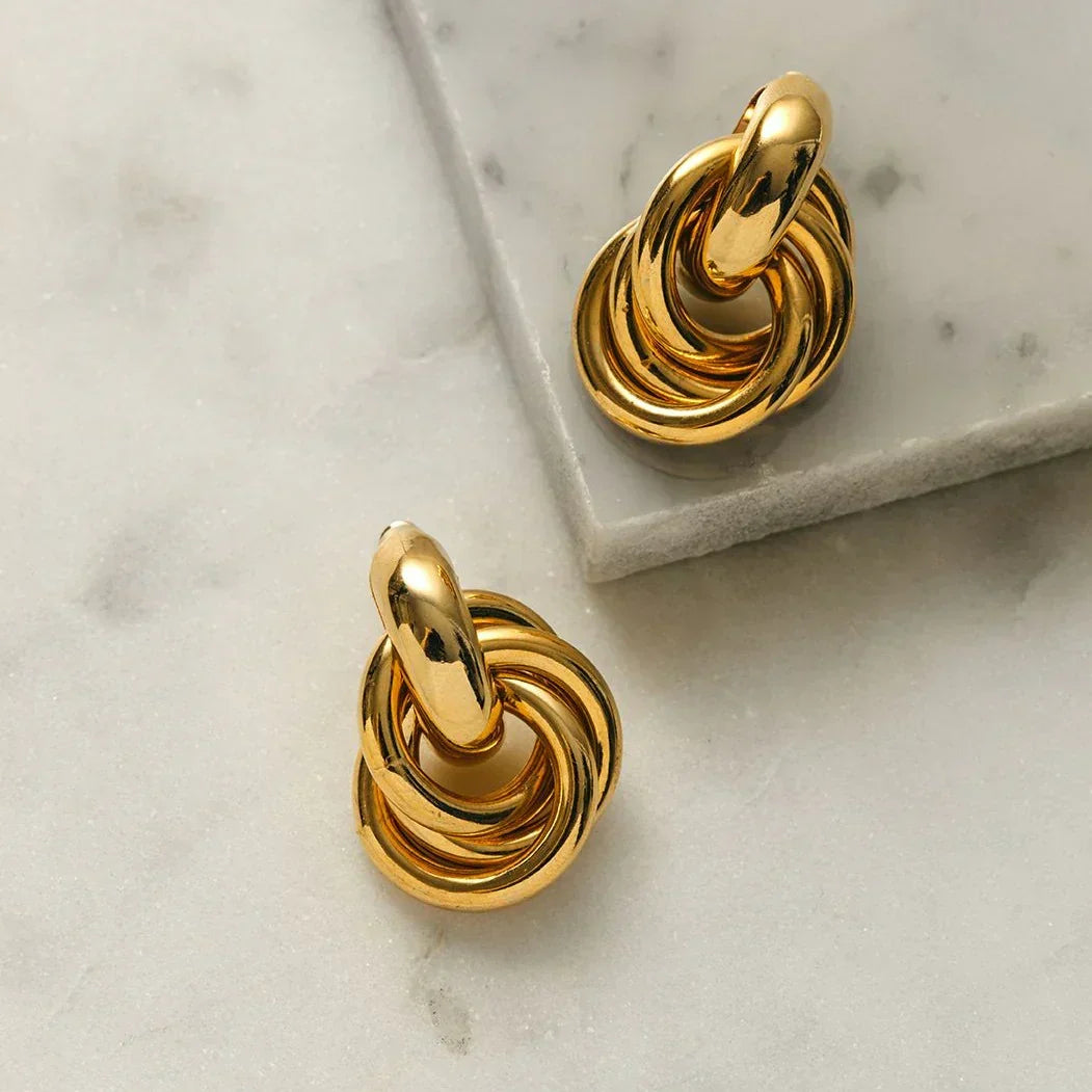 Statement Interlocking Earrings | Gold
