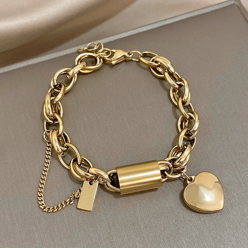 Bracciale Chunky Cuore | Oro