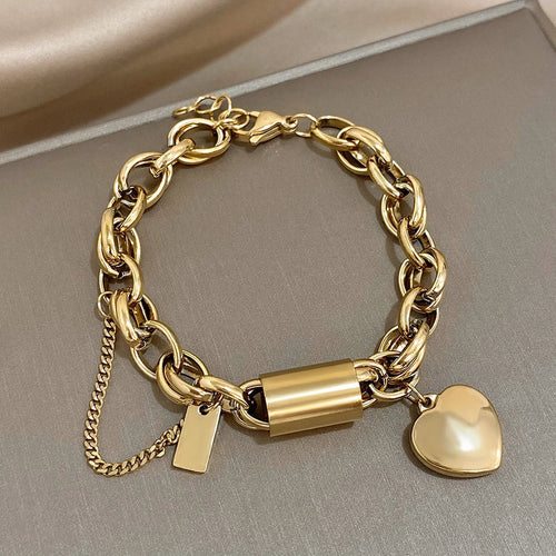 Bracciale Chunky Cuore | Oro