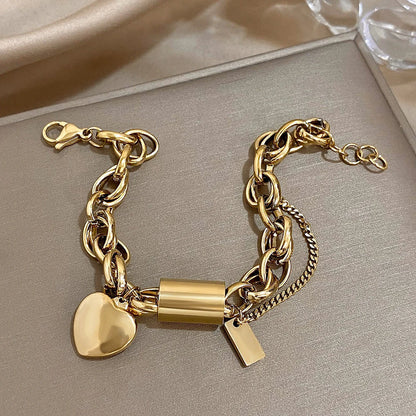 Bracciale Chunky Cuore | Oro