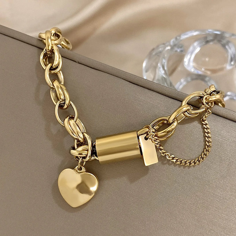 Bracciale Chunky Cuore | Oro