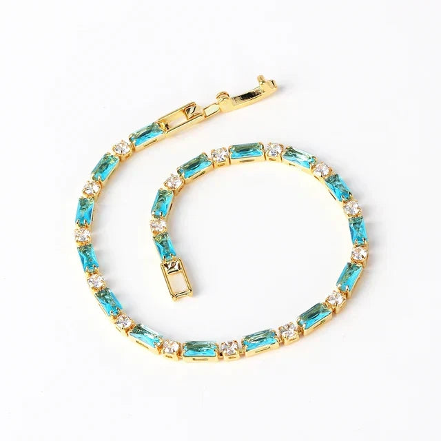 Natural Turquoise Stone Bracelet | Gold
