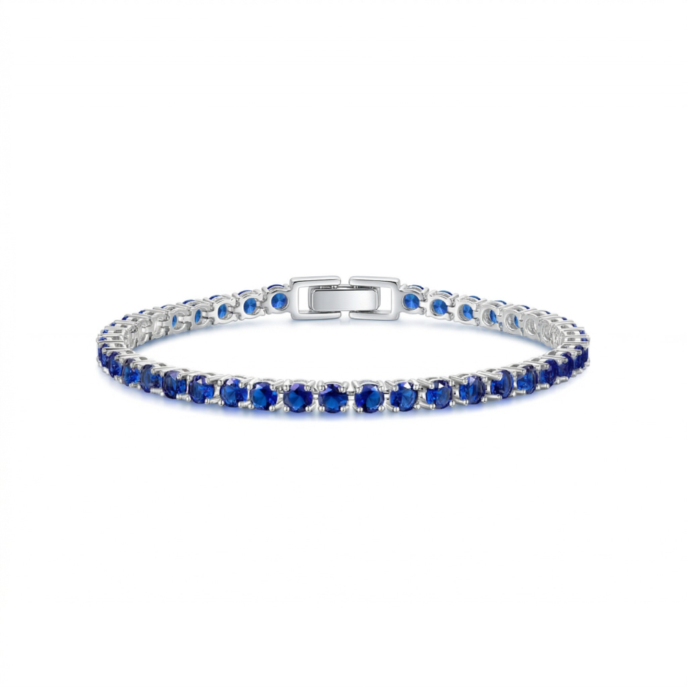Bracciale tennis con zaffiri | Oro bianco