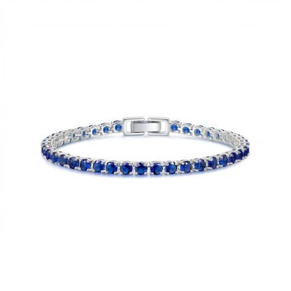 Bracciale tennis con zaffiri | Oro bianco
