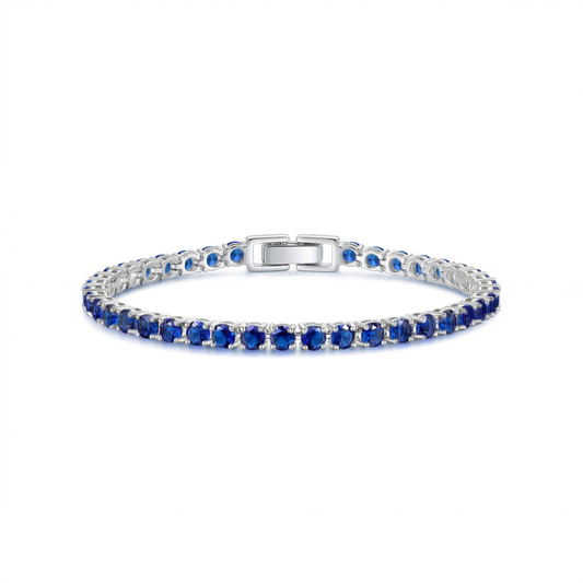 Sapphire Tennis Bracelet | White Gold