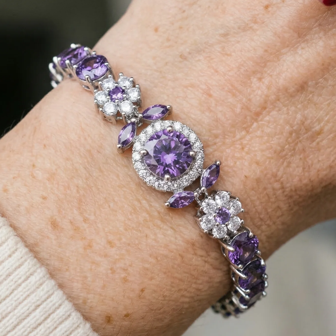 Bracciale Tennis Velmira Crown | Oro Bianco