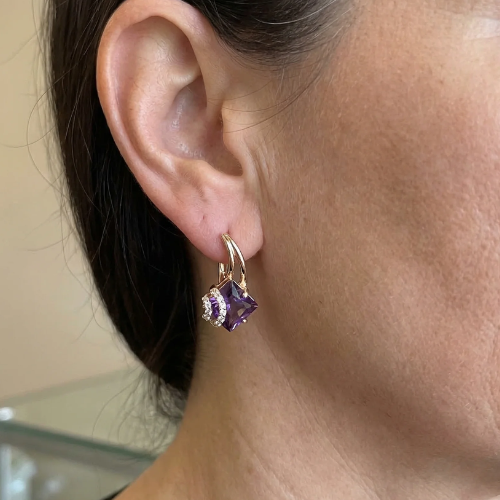 Orecchini Zephira Crownlight con pavé | Oro rosa
