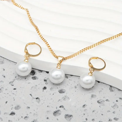 Golden Grace Pearl Jewelry Set | Gold