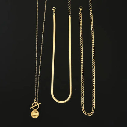 Collana a strati con moneta testurizzata Savira | Oro