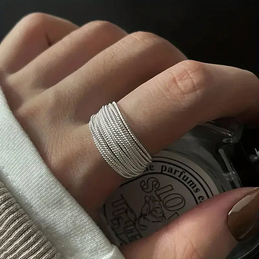 Anello Moonveil Layers | Oro bianco