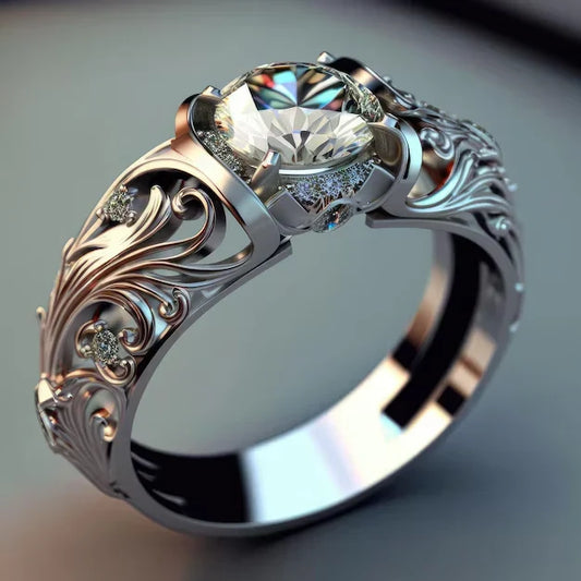 Squisito anello in cristallo | Oro bianco