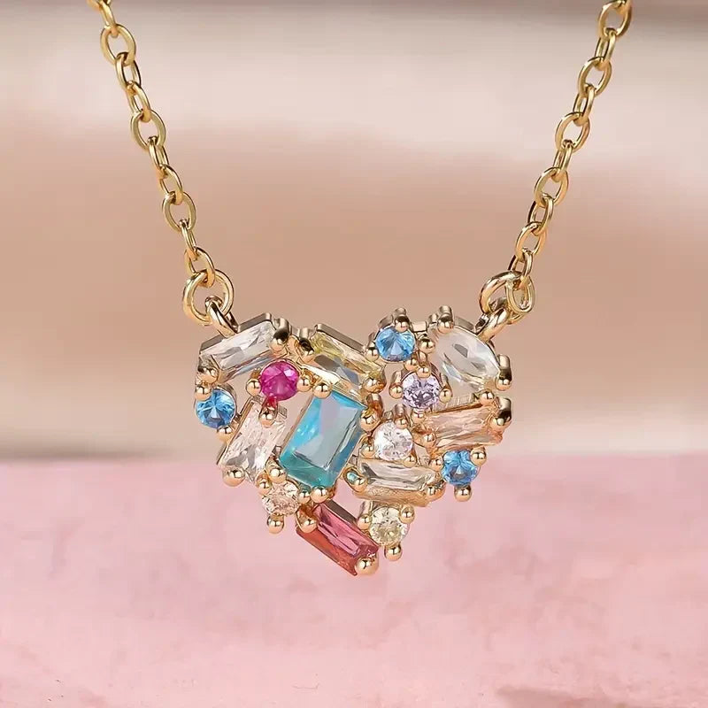Collana Cuore Colorful Gleam | Oro