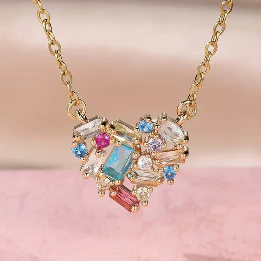 Collana Cuore Colorful Gleam | Oro