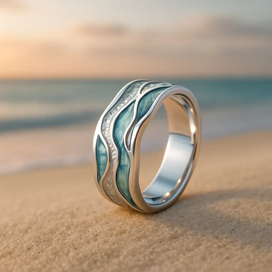 Anello Seasilver Ripple | Oro bianco