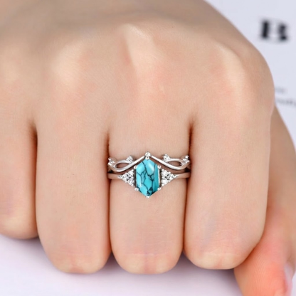 Set di anelli Elarin Sea Crest | Oro bianco