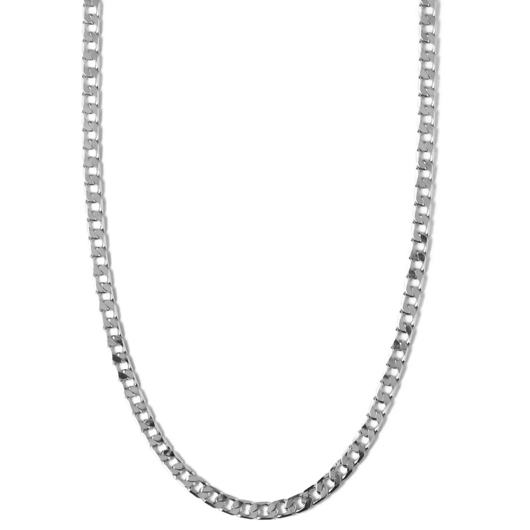 Collana a catena groumette piatta | Oro bianco