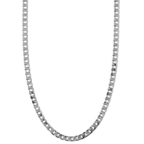 Collana a catena groumette piatta | Oro bianco