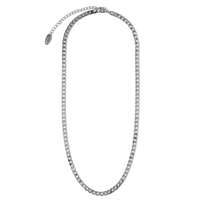 Collana a catena groumette piatta | Oro bianco